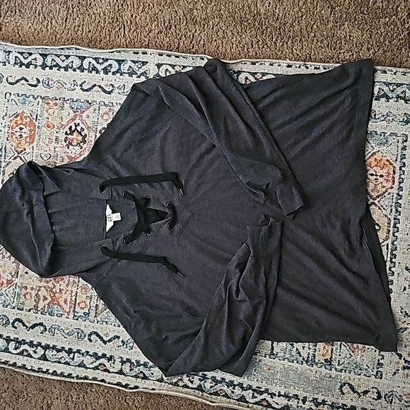 Hooded  charcoal gray sweatshirt size Large - Picture 1 of 7